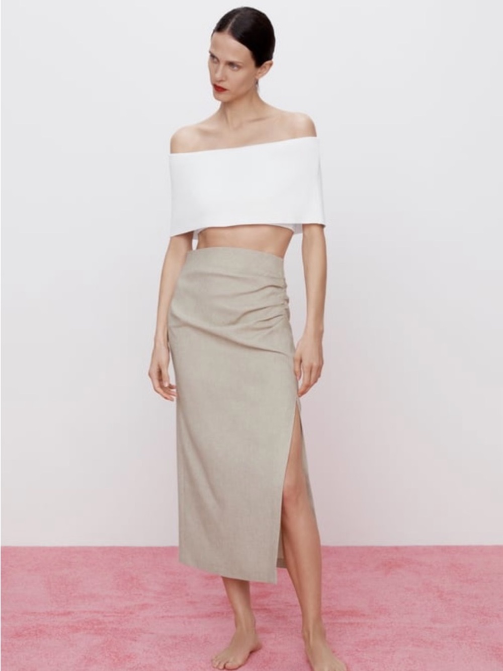 Zara off shoulder white top size small